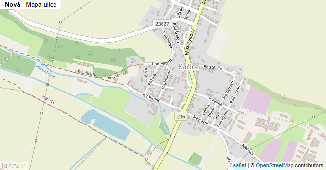 Nová - mapa ulice