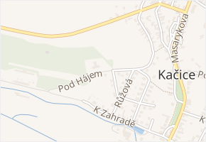 Pod hájem v obci Kačice - mapa ulice