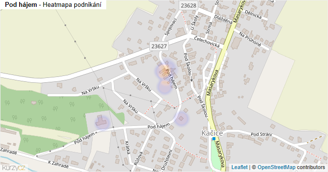 Pod hájem - mapa podnikání