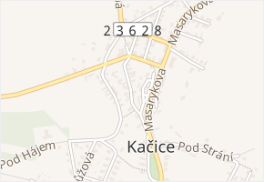 Pod školou v obci Kačice - mapa ulice