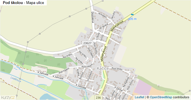 Pod školou - mapa ulice