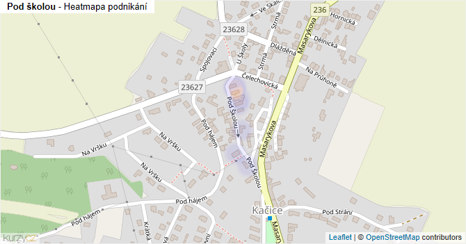 Pod školou - mapa podnikání