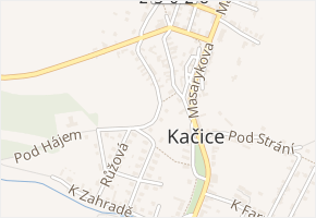 Proražená v obci Kačice - mapa ulice