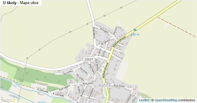 U školy - mapa ulice