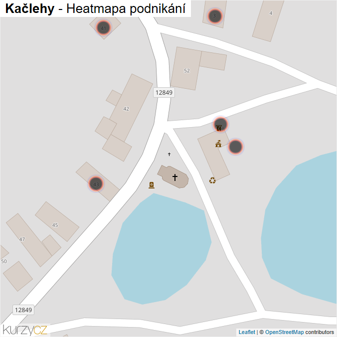 Mapa Kačlehy - Firmy v obci.