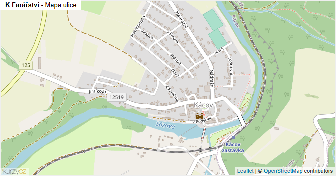K Farářství - mapa ulice