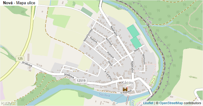 Nová - mapa ulice