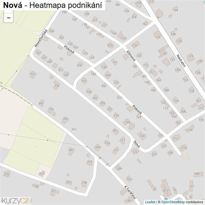 Mapa Nová - Firmy v ulici.
