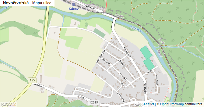 Novočtvrťská - mapa ulice