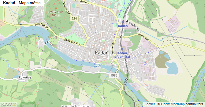 Kadaň - mapa města