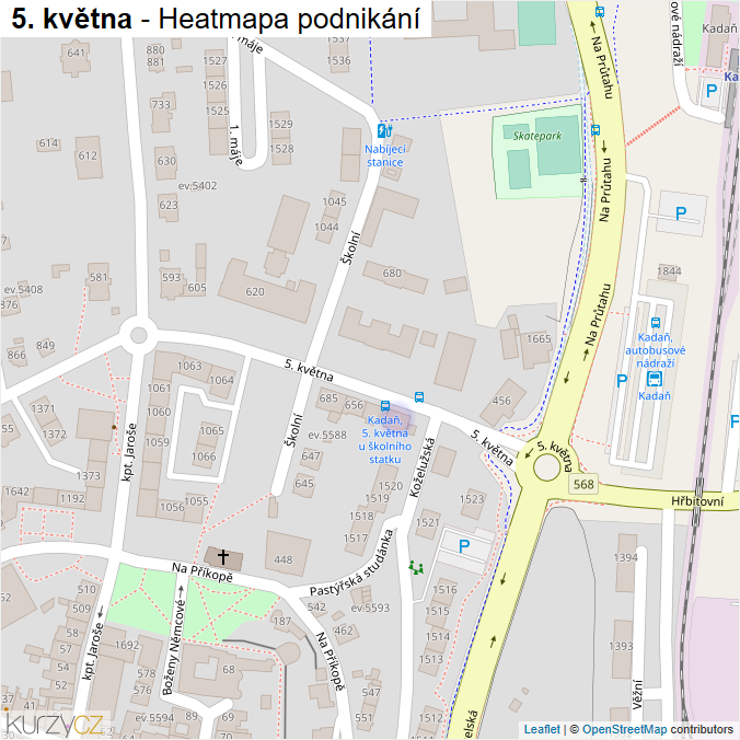 Mapa 5. května - Firmy v ulici.