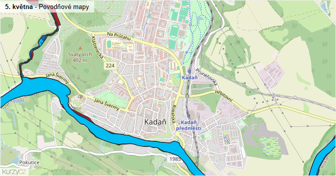 5. května - záplavové mapy stoleté vody