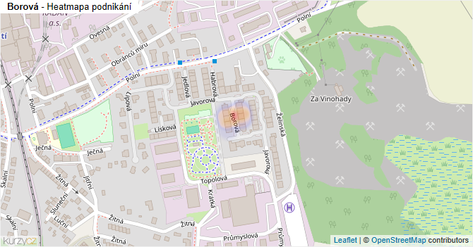 Borová - mapa podnikání