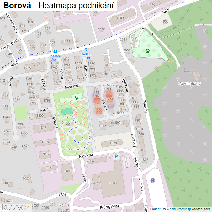 Mapa Borová - Firmy v ulici.