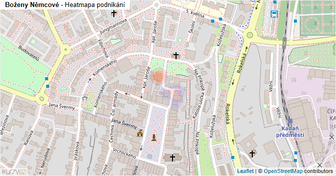 Boženy Němcové - mapa podnikání
