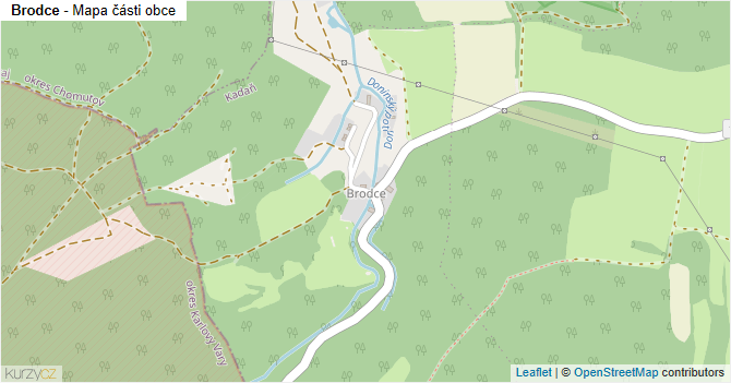 Brodce - mapa části obce