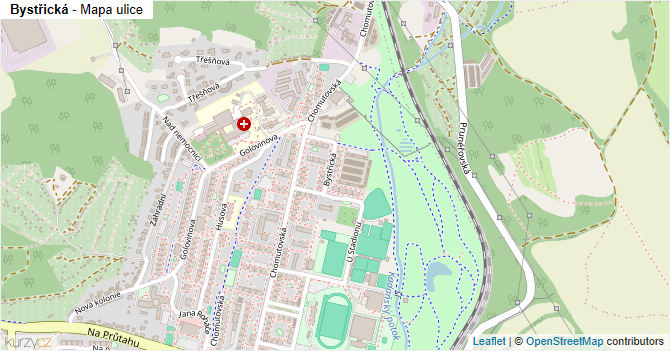 Bystřická - mapa ulice