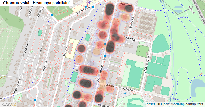 Chomutovská - mapa podnikání