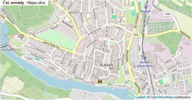 Čsl. armády - mapa ulice