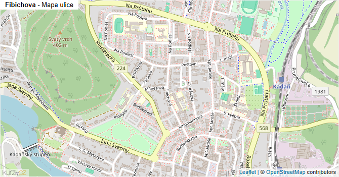 Fibichova - mapa ulice