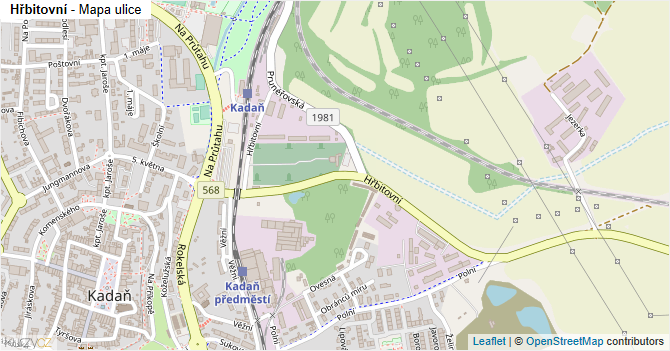 Hřbitovní - mapa ulice