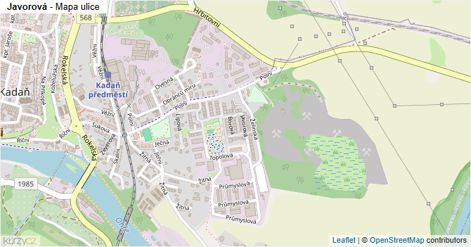 Javorová - mapa ulice