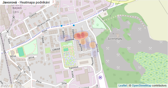 Javorová - mapa podnikání