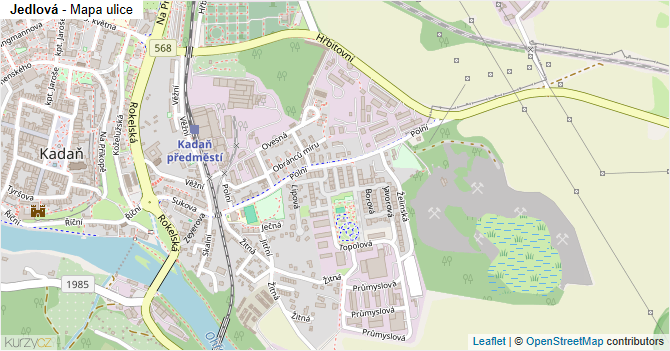Jedlová - mapa ulice