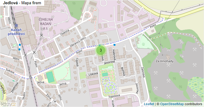 Jedlová - mapa firem