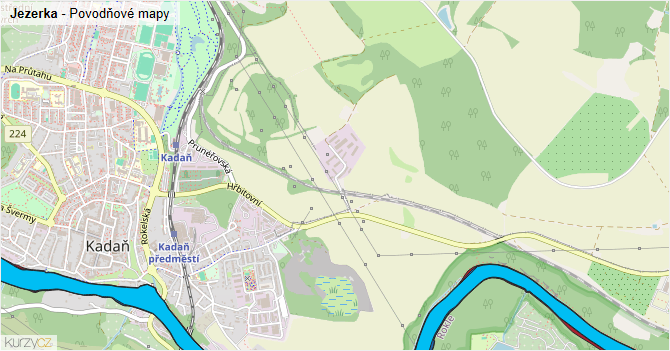 Jezerka - záplavové mapy stoleté vody