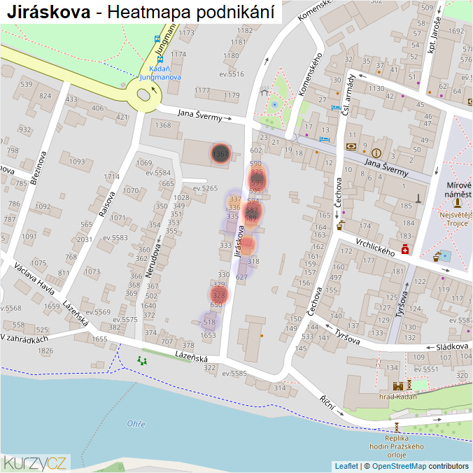 Mapa Jiráskova - Firmy v ulici.