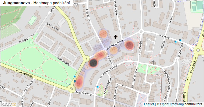 Jungmannova - mapa podnikání