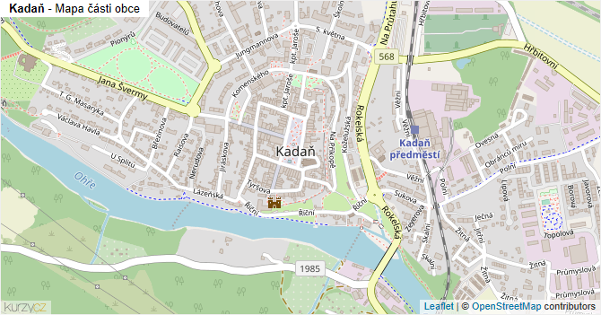 Kadaň - mapa části obce
