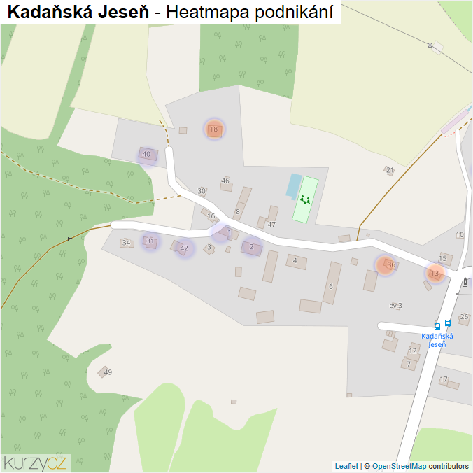 Mapa Kadaňská Jeseň - Firmy v části obce.