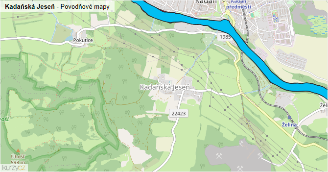 Kadaňská Jeseň - záplavové mapy stoleté vody