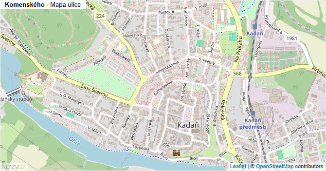 Komenského - mapa ulice