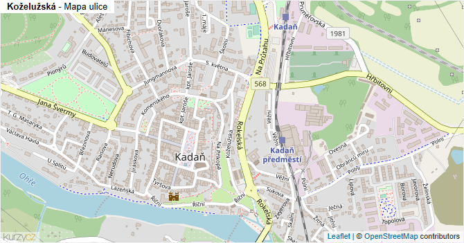 Koželužská - mapa ulice