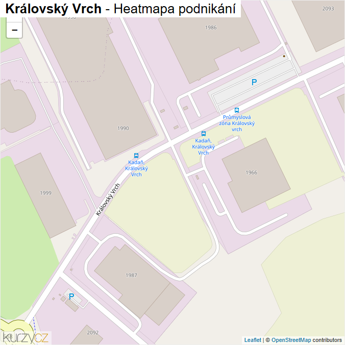Mapa Královský Vrch - Firmy v ulici.