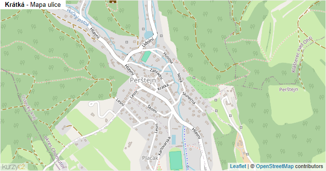 Krátká - mapa ulice