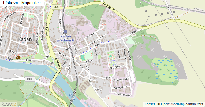 Lísková - mapa ulice