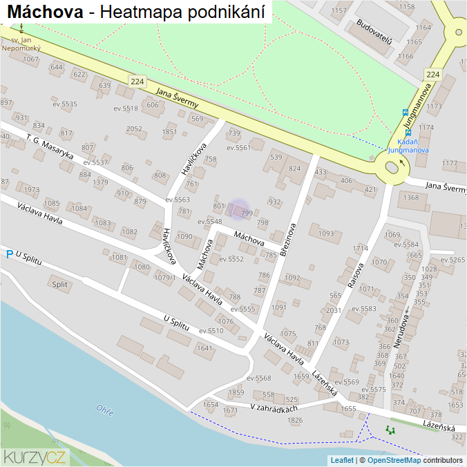 Mapa Máchova - Firmy v ulici.