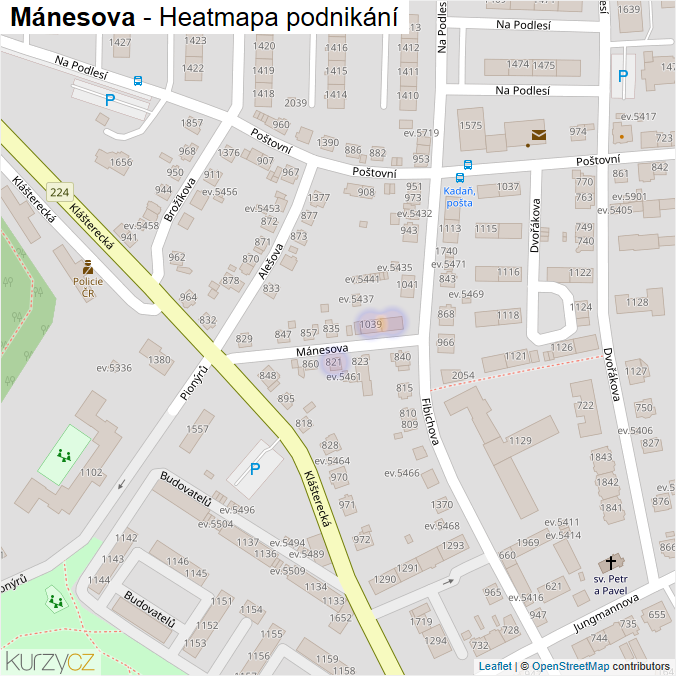 Mapa Mánesova - Firmy v ulici.