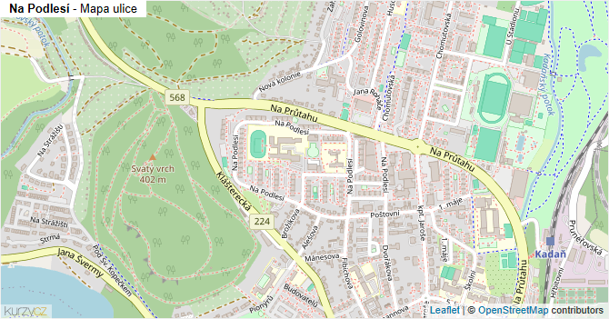 Na Podlesí - mapa ulice