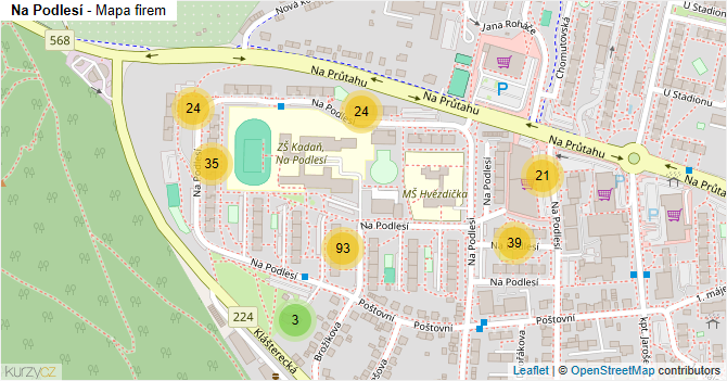 Na Podlesí - mapa firem
