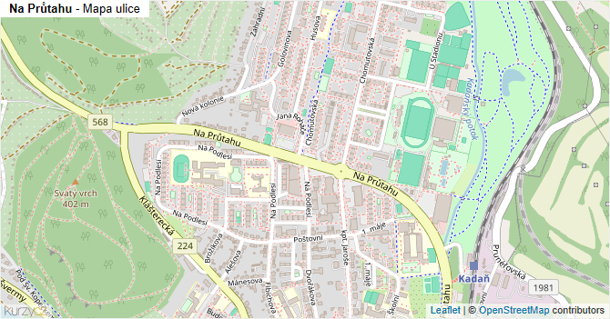 Na Průtahu - mapa ulice
