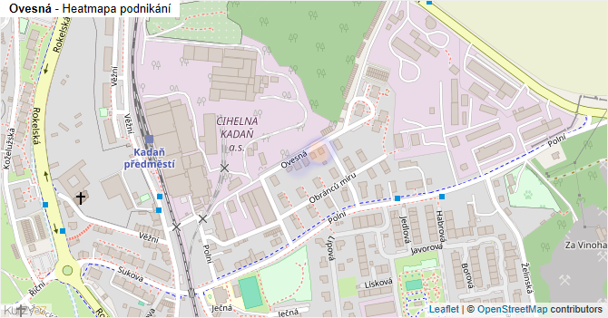 Ovesná - mapa podnikání
