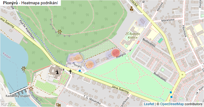 Pionýrů - mapa podnikání