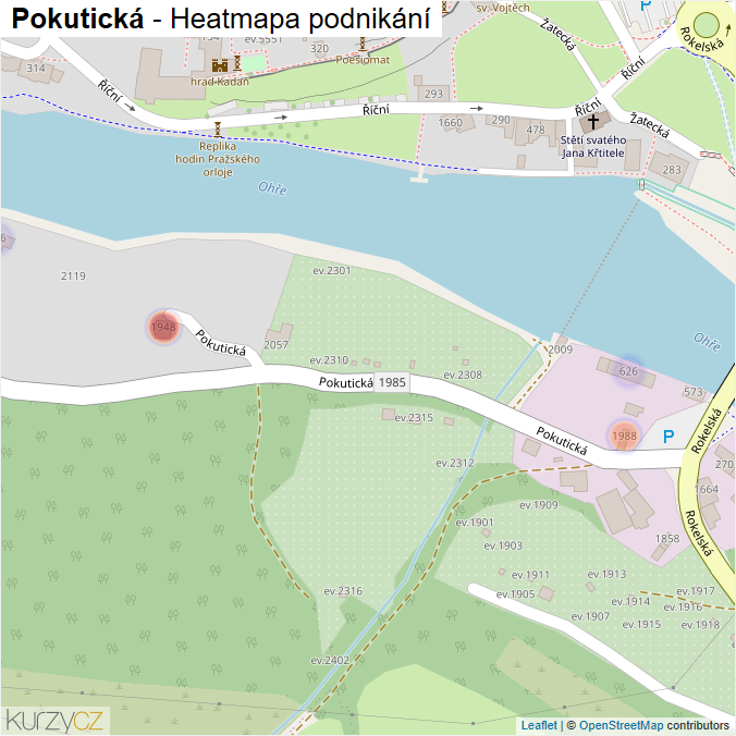 Mapa Pokutická - Firmy v ulici.