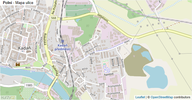 Polní - mapa ulice