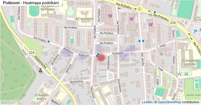 Poštovní - mapa podnikání